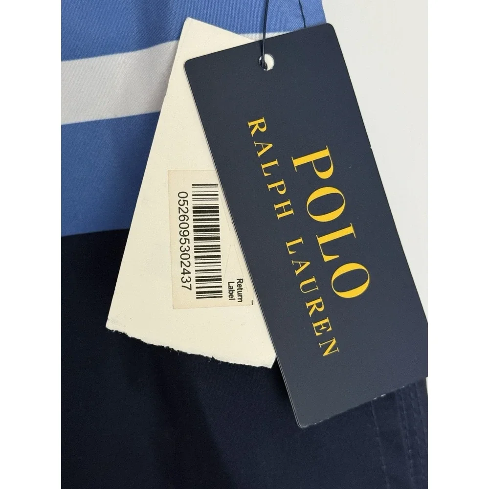 New Polo Ralph Lauren Mens Swim Trunks Shorts Size Large Blue Lined Cargo Pocket